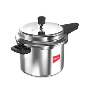 Impex Norma Non-Induction Base Outer Lid Aluminium Pressure Cooker, 5 litres, Silver