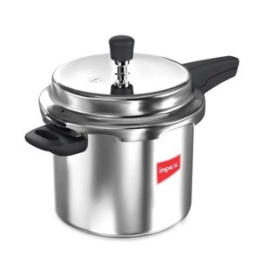 Impex Norma Non-Induction Base Outer Lid Aluminium Pressure Cooker, 5 litres, Silver