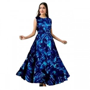 Rayon Printed Fancy Gown