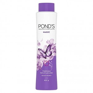 POND'S Magic Acacia Honey Fragrance Talcum Powder 400 g, Cooling Fresh Talc for Face & Body - For Men & Women