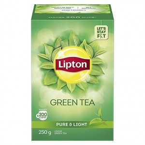 Lipton Pure & Light Loose Green Tea Leaves 250 g Pack, All Natural Flavour, Zero Calories - Improves Metabolism