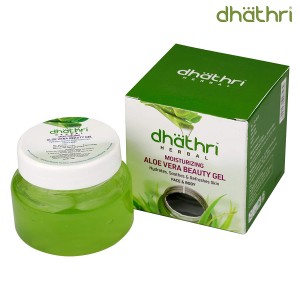 Dhathri Aloe Vera Beauty Gel 100gms (Single Pack), with Rose and Peppermint, Maintains Skin pH Balance, Revitalizes and