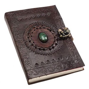 Pure Genuine Real Vintage Leather Handmade Paper Notebook Dairy |Stone Embosses Leather Diaries for Office Home to Writ