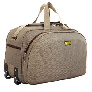 55 L Strolley Duffel Bag - Unisex Travel duffel Luggage bag (54 cm ) Flat Folding Expandable Luggage Bag - Brown - Larg