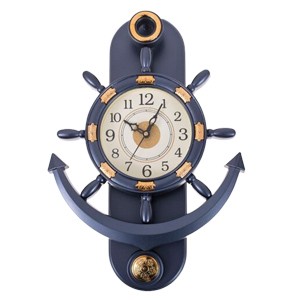 SHOORA ARTS Exclusive Anchor Analog 38cm x 26cm Wall Clock(Grey)