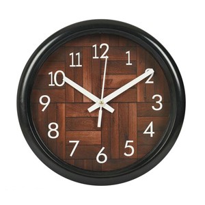 Xebac 10-inch Designer Plastic & Glass Wall Clock (Black Frame)
