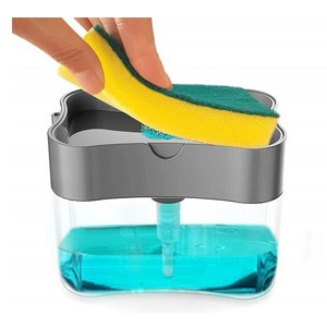 2 in 1 Soap Dispenser for Dishwasher Liquid Holder , Liquid Dispenser Through Pump