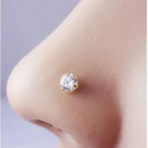 Tiptop Diamond Gold-plated Plated Alloy Nose Stud