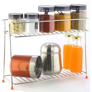 OFFER SALE Stainless Steel Spice 2-Tier TrolleyContainer Organizer Organiser/Basket for Boxes Utensils Dishes Plates fo
