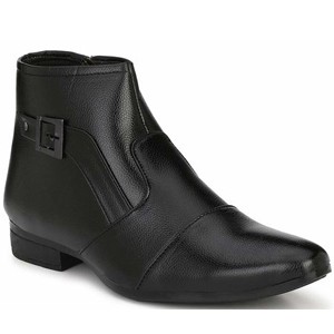 Runway Shoe Men's Black Premium Quality Synthetic Slip on Ankle Boot