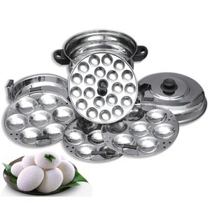 Blueberry’s 3 Plate 21 Idly+1 Plate Small Idly+1 Steamer Plate Stainless Steel Idli Cooker Maker Steamer Pot Stand