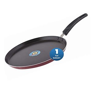 Blueberry’s 26 cm Nonstick Tawa Pan 3mm Thickness, 3 Layar Coating,Induction Base (Black)