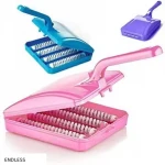 Trendy Handheld Carpet 4 Roller Cleaning Brush with Dust Crumb Collector