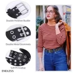 Double Hole Prong Soft PU Leather Strap Belt Jean Dress Pant Designer Cosplay Men Women Belt