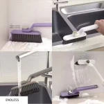 Corner cleaning brush with rotating head V shape Bristle