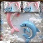 7D DOLPHIN PRINTED BEDSHEET SET