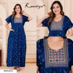 Women Premium quality cotton Emboidery nighty