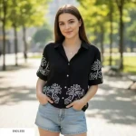 Crop top embroidery work rayon febric women and girl