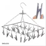 Steel Clothes Drying Hanger with 25 Clips