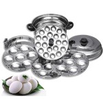 Blueberryâ€™s 3 Plate 21 Idly+1 Plate Small Idly+1 Steamer Plate Stainless Steel Idli Cooker Maker Steamer Pot Stand