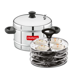Blueberryâ€™s Misty 4 Plate 16 Idly Stainless Steel Idly Idli Cooker with Free Stand Lifter
