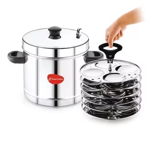 Blueberryâ€™s Misty 6 Plate 24 Idly Stainless Steel Idly Idli Cooker with Free Stand Lifter