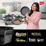 Royal Nonstick Granite Cookware 8pc set (RHUK8)IB