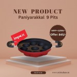 Impex Premium Non Stick Paniyarakkallu (Unniyappa Chatty, 9 Pits)