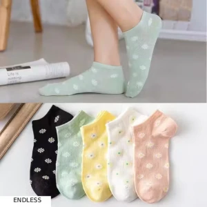 Premium Quality Girl's & Women Ankle Length Daily Wear Cotton Socks PACK OF 5