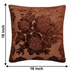 AP Creation Velvet Cushion Covers 16 inch X 16 inch I Soft Embossed Pillow Covers I Velvet Cushion Covers for Bedroom I