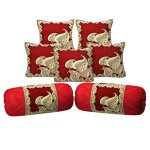 GRATIFY HOME Shenil 500 TC Bolster Cover and Cushion Cover Set, Cushion Cover -16 x 16 Inch, Bolster Cover -16 x 36 Inch