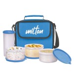 MILTON New Meal Combi Lunch Box, 3 Containers and 1 Tumbler, Cyan 3 Containers Lunch Box