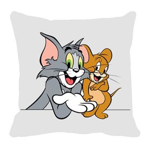 blinkNshop Tom & Jerry Cartoon Cushions Printed Cover With Filler | Gift for Birthday, Festivals, Anniversary | Size: 12