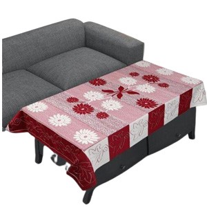 Mebels Joy Table cover 4 seater cotton net fabric rectangle shape (40x60 inches) Maroon colour