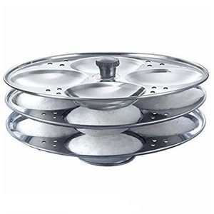 My Kitchen Stainless Steel Idli Stand 3 Plate for 12 Idlis (Silver)