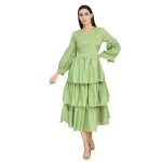 Trendy Collection of Women And Girls MUSTERD Fit and Flare Round Neck Long Sleeves Dresess VERMA CREATION