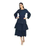 Trendy Collection of Women And Girls MUSTERD Fit and Flare Round Neck Long Sleeves Dresess VERMA CREATION