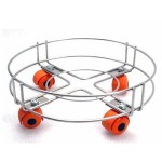 PLA Stainless Steel Gas Trolly/LPG Cylinder Stand Trolley with Wheels | Gas Cylinder Trolley with Wheels (Silver)