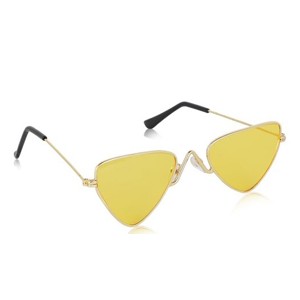 ALCHIKO Latest Unisex Full Rim Cateye Polarized Sunglass For Women/Men with UV Protection, Golden Frame, Yellow Lens