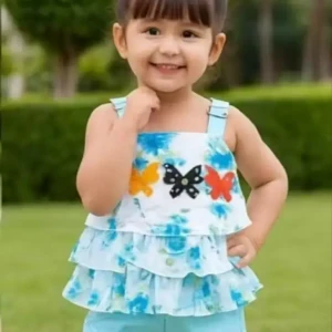 Trendy Stylish Design Top & Shorts Set for Girls