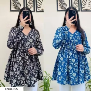 New Stylish Indigo Blue V-Neck Top