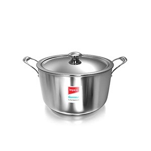 Impex Serene Triply Stainless Steel Biryani Pot with Lid 32 cm, 13 litres Capacity