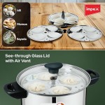 Impex Stainless Steel Idli Cooker With Glass Lid | Induction and Gas Stove Competable Idli Maker |