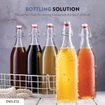 Glass Round Bottle with Airtight Seal Leak Proof