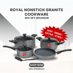 Royal Nonstick Granite Cookware 8pc set (RHUK8)IB