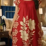 Women’s Crimson Red Floral Nighty