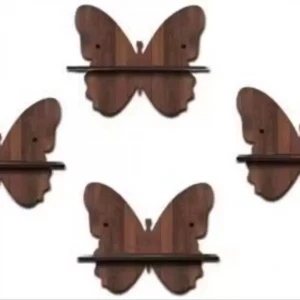 Decorative Wall Hanging/ Wooden Wall Shelf (Number of Shelves - 4 ,Brown)