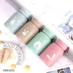 Little Rabbit Print Glass Water Bottle (330 ml), 2pcs