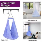 Baby Swing Cradle with Mosquito Net Spring and Metal Window Cradle Hanger