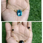 Invisible Chain with Black and green Stone